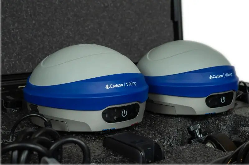 Carlson Viking GNSS Receiver In Case 2 Heads Right Side