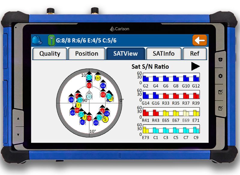 Carlson RT5+ Data Collector Satalite Shadow