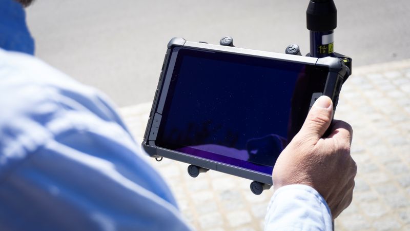 Carlson RT5+ Data Collector in the field