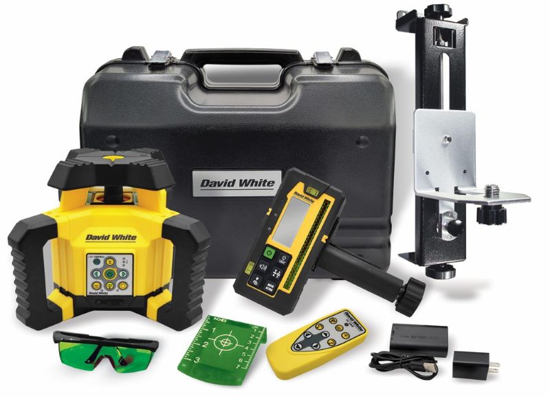 David White SitePro 47-LM130HVG Laser Level Kit Contents