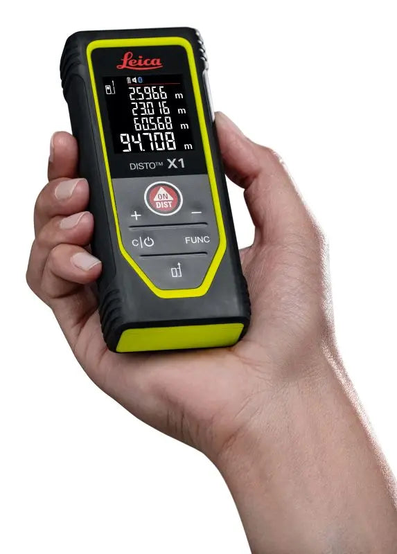 Leica DISTO X1 Laser Distance Meter In Hand
