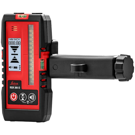 Leica RGR 300-D Digital Line Laser Receiver Front Right with clamp