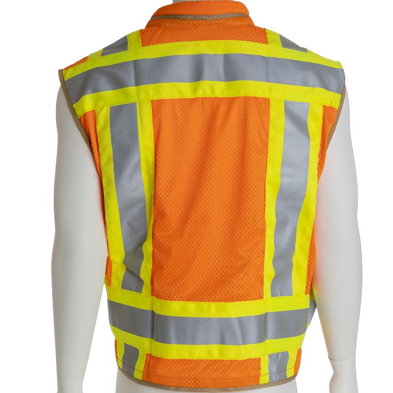 SECO 8265 Surveyors Safety Vest Flo Orange Backside
