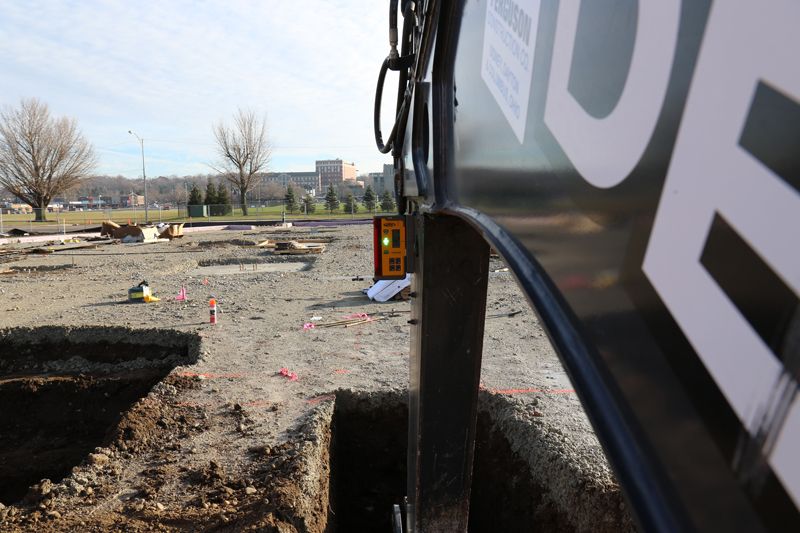 Spectra Precision CR700 Laser Receiver On Machine