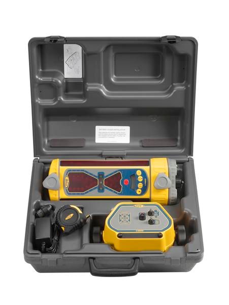 Spectra Precision LR60 Machine Laser Receiver with RD20 Remote Display Case Open