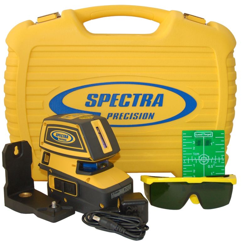 Spectra Precision LT52G Green Beam Point and Crossline Laser Level Standard Kit