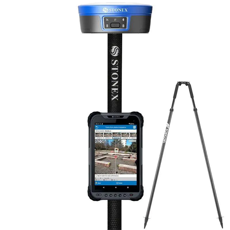 Stonex S1000 GNSS Receiver On Pole Rover Kit S80 Tablet