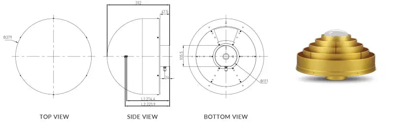 Stonex SA1800 GNSS Antenna 3D Choke Ring 30-350243 Diagram