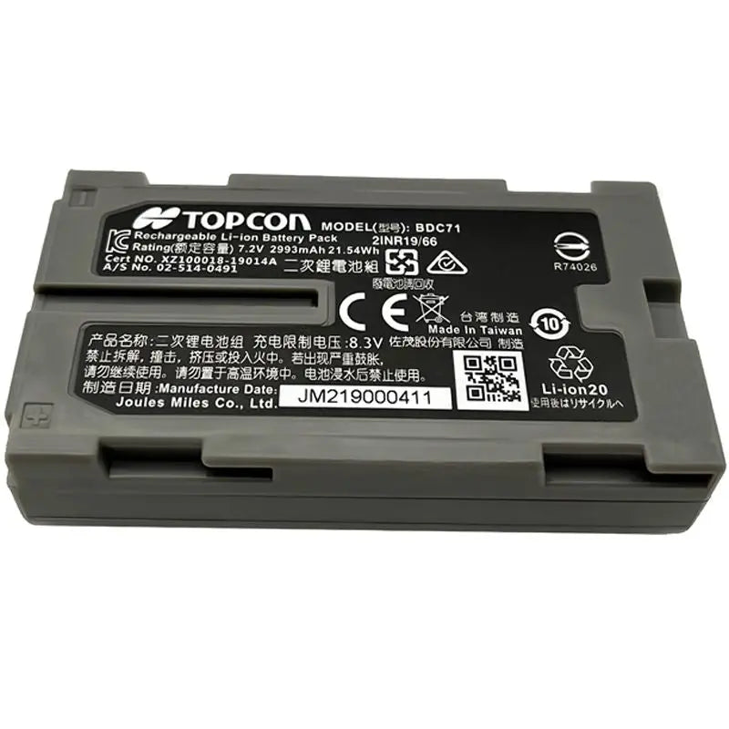 Topcon & Sokkia BDC71 Battery for total stations 1038705-01-SURSK Bottom