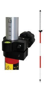 SitePro 07-4708-TMA  8'ft Twist Lock Prism Pole w/ Red/White 10ths/Metric