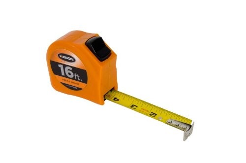 Keson 16-Feet X 1-Inch, Short Tape Measure with Toggle Lock and Nylon Coated Steel Blade