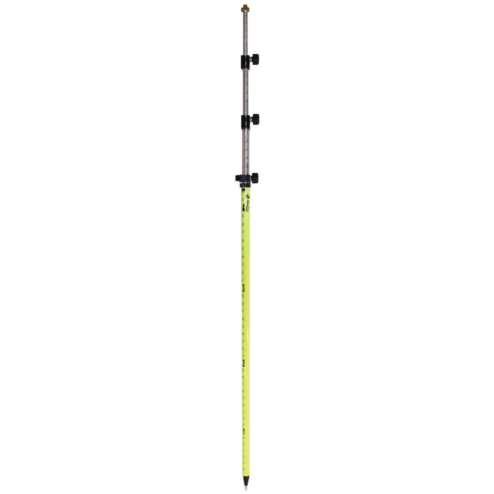 SitePro 07-4715-TMA-FY  15'ft  Twist-Lock Prism Pole with Dual Graduation & Adj. Top, Flourescent