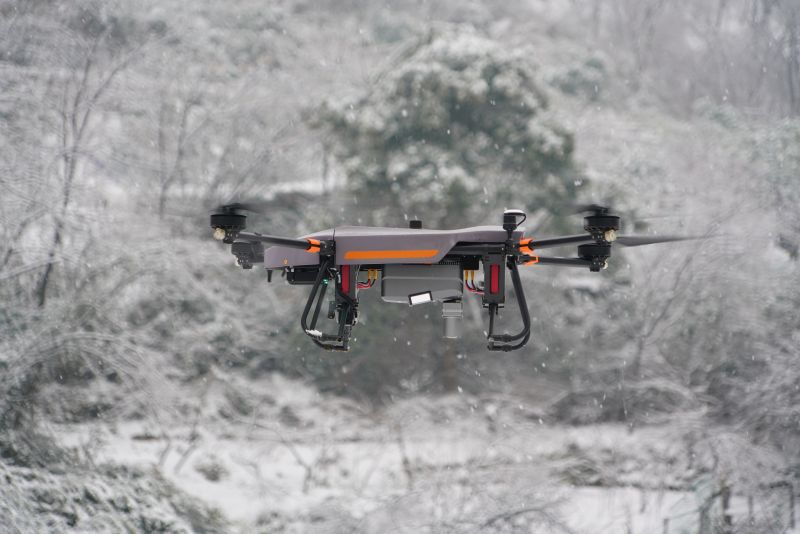 CHCNAV AlphaAir 15 LiDAR System In Snow