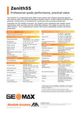 GeoMax Zenith55 GNSS Rover 6018656 Data Sheet