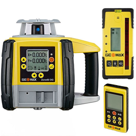 GeoMax Zone60 DG Fully Automatic Grade Laser Level 6010666 With ZRP105 Pro Receiver 835247 And ZRC60 Remote 835245