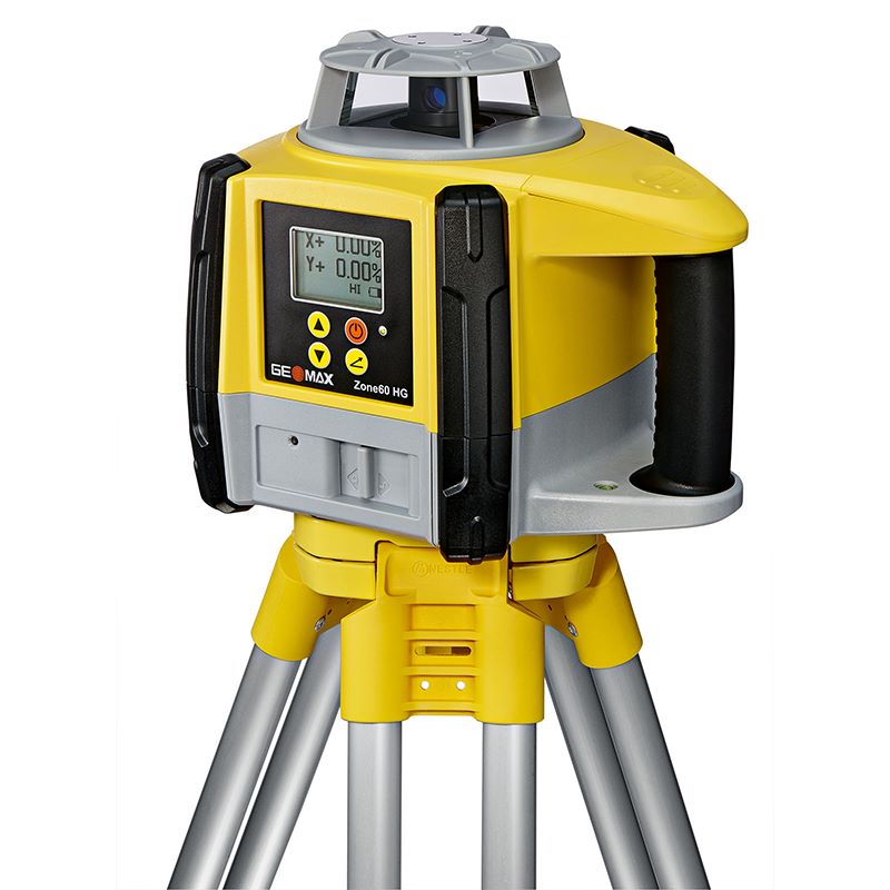 GeoMax Zone60 HG Grade Laser Level 835256 On Tripod Front Right