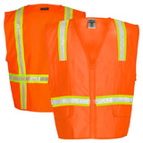 Kishigo 1091 Multi-Pocket Surveyors Vest 6 Pockets, Orange