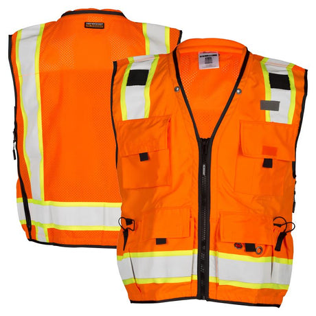 Kishigo S5000, S5001 Professional Surveyors Vest, Class 2 Orange