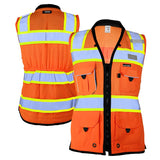 Kishigo S5022 Womans Heavy Duty Surveying Vest, Orange