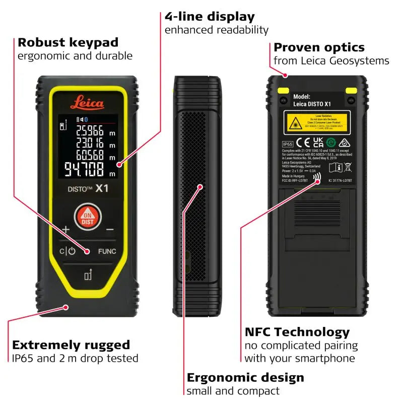 Leica DISTO X1 Laser Distance Meter Schematics