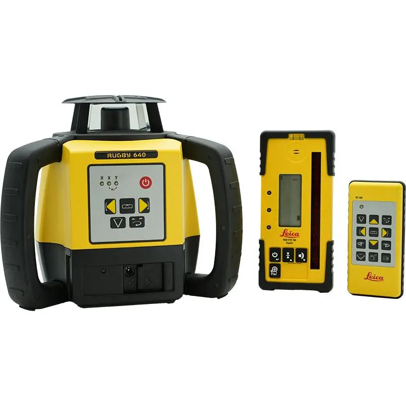 Leica Rugby 640 Rotary Laser Level with Rod Eye 160 Receiver