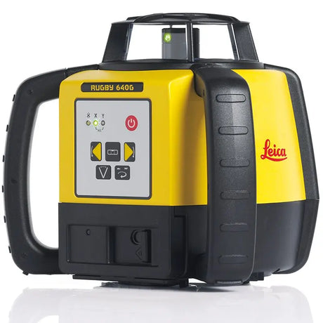 Leica Rugby 640G Green Rotary Level Front Right