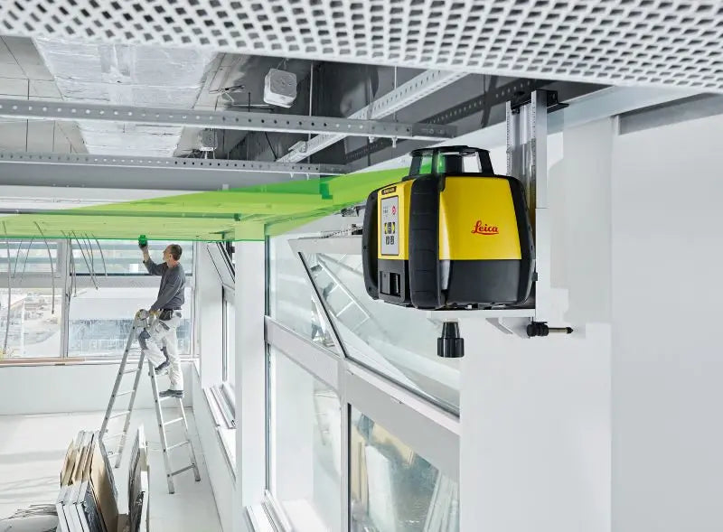 Leica Rugby 640G Green Rotary Level Ceiling Scan Application