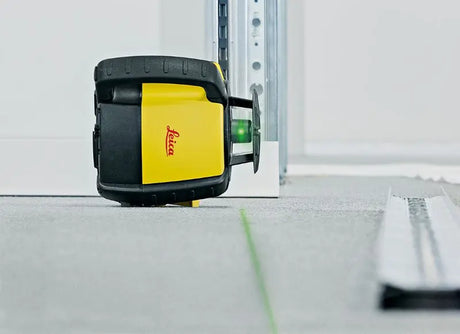Leica Rugby 640G Green Rotary Level On Floor