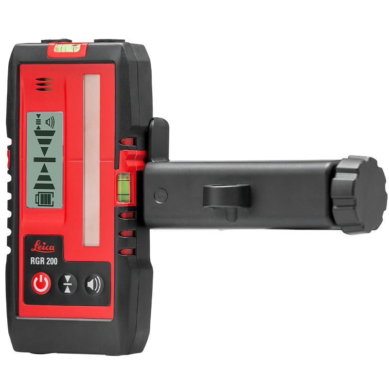 Leica RGR 200 Digital Line Laser Receiver Front Right with Bracket