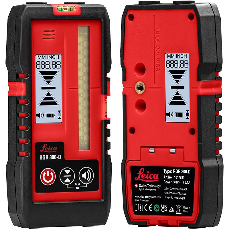 Leica RGR 300-D Digital Line Laser Receiver Front and Back