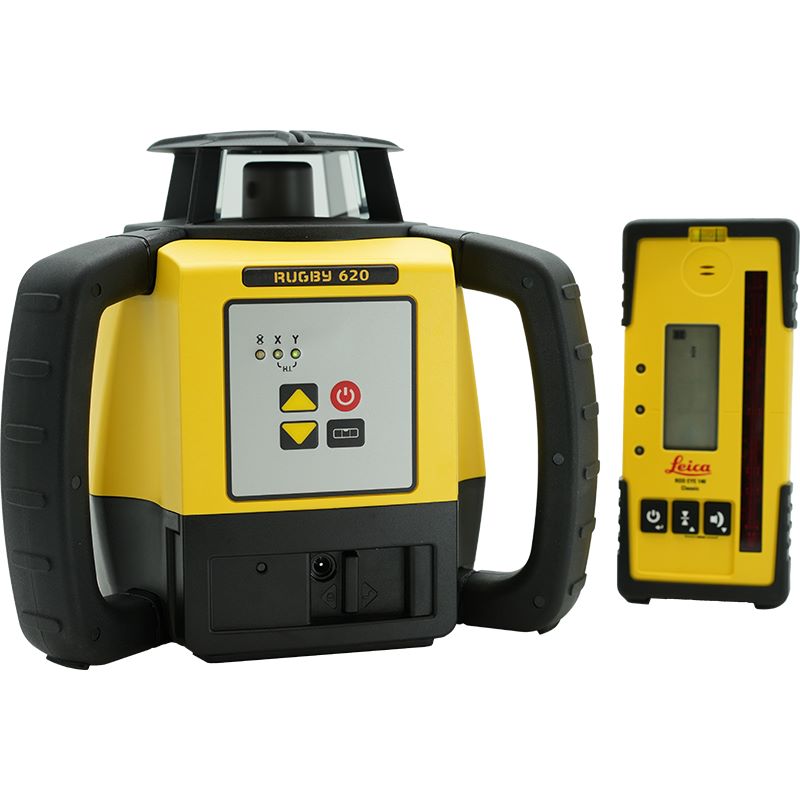 Leica Rugby 620 Rotary Laser Level with Rod Eye 120 6011152 Absolute Accuracy