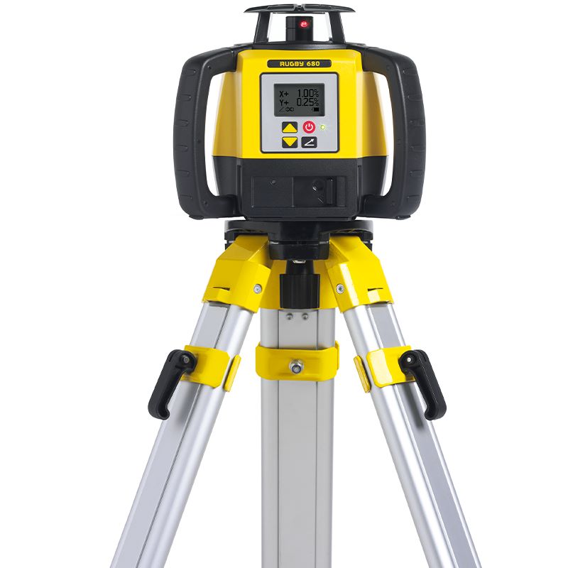 Leica Rugby 680 Dual Grade Laser Level 790381 On Tripod