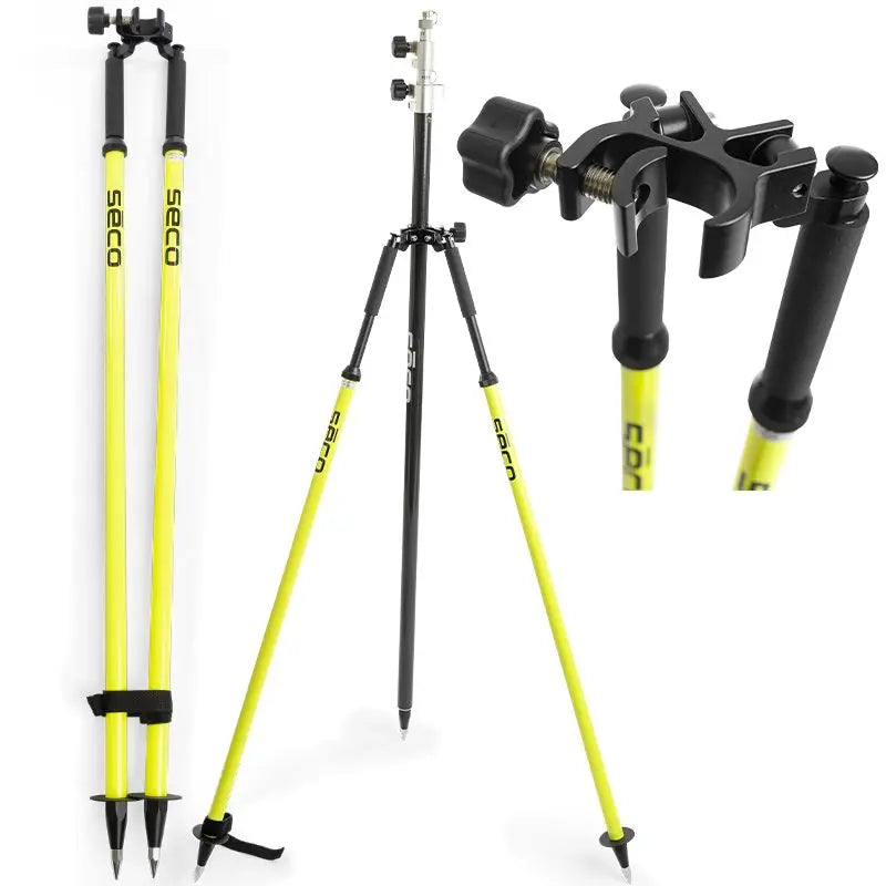 SECO 5217-04-FLY Thumb-Release Bipod with No-Crush Head, Flo Yellow