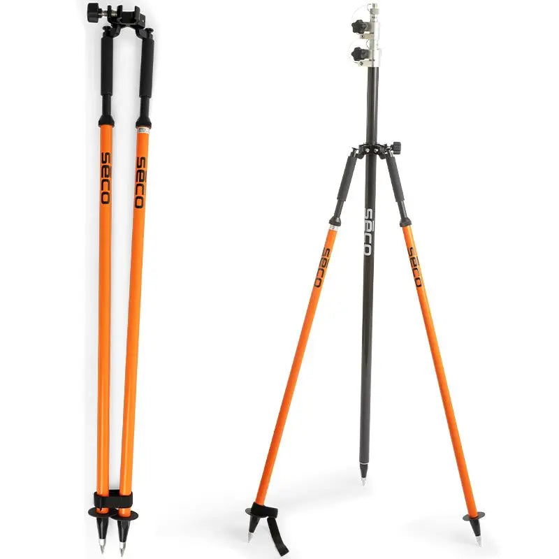 SECO 5217-04-FOR Thumb-Release Bipod with No-Crush Head, Flo Orange