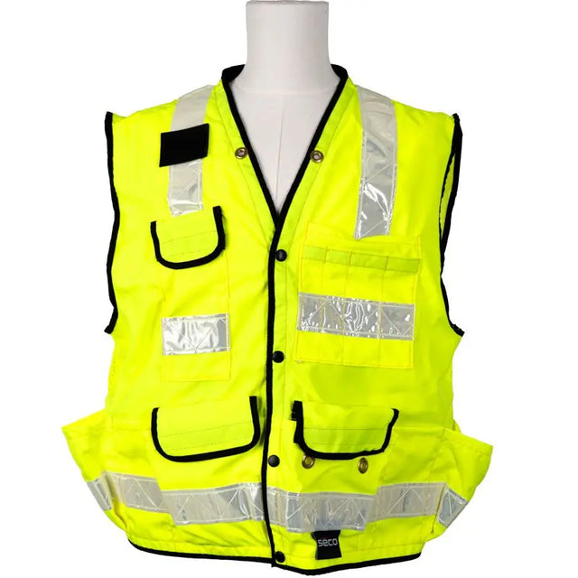 SECO 8069 ANSI ISEA Class 2 Safety Utility Vest Flo Yellow
