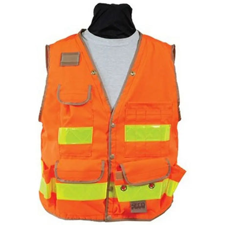 SECO 8069 ANSI ISEA Class 2 Safety Utility Vest Flo Orange