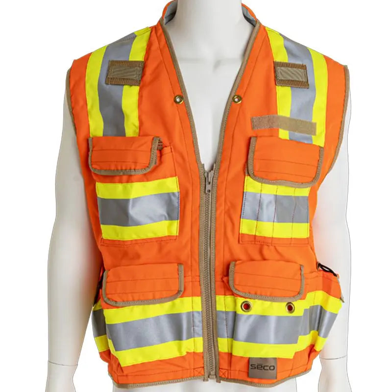 SECO 8265 Surveyors Safety Vest Flo Orange
