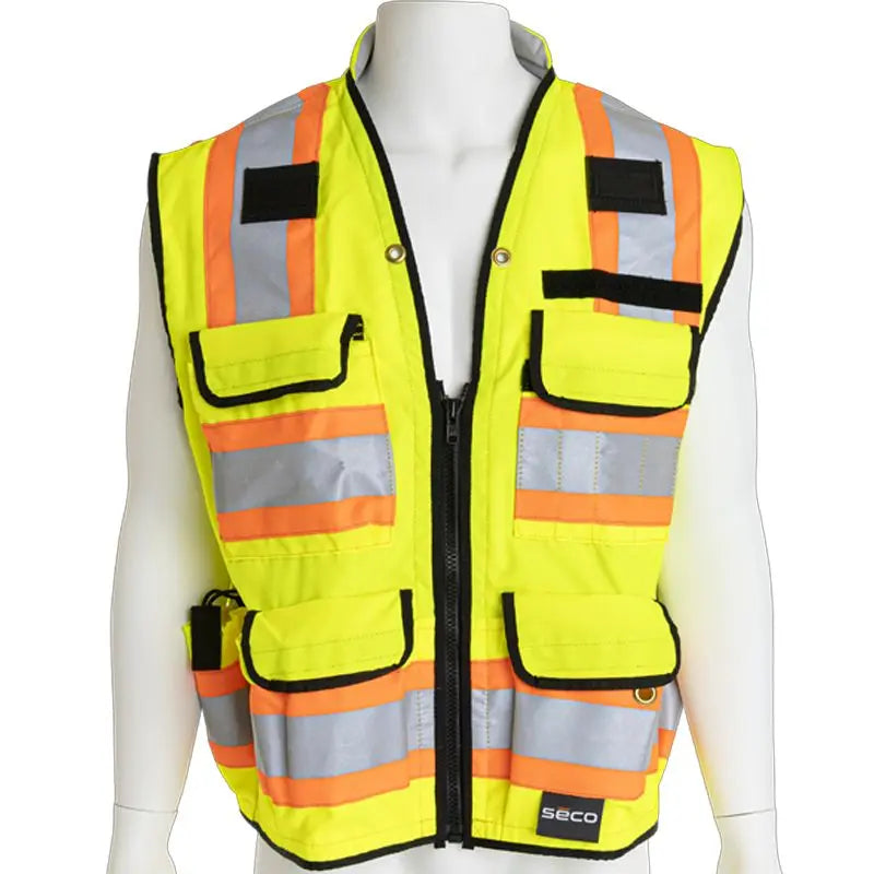 SECO 8265 Surveyors Safety Vest Flo Yellow