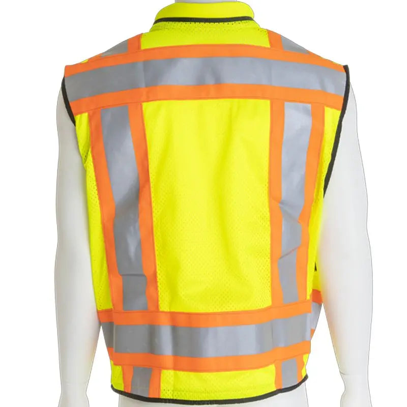 SECO 8265 Surveyors Safety Vest Flo Yellow Backside