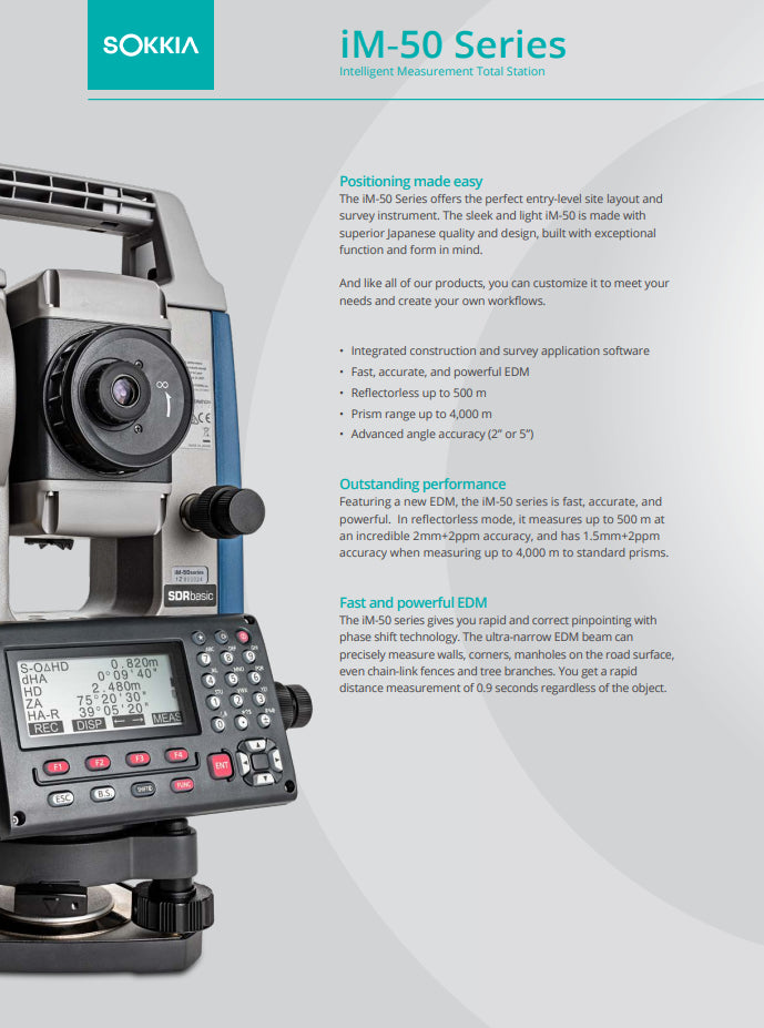 Sokkia iM-50 Total Station Instructions