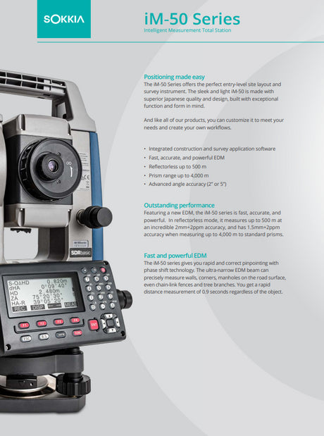 Sokkia iM-50 Total Station Instructions