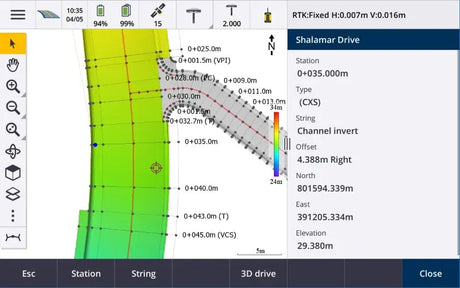 Spectra Geospatial Origin Survey Software Roading Example 2