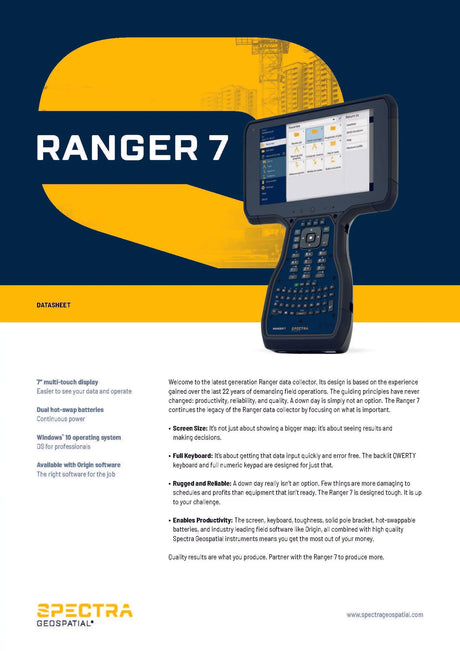 Spectra Geospatial Ranger 7 Data Collector [DISCONTINUED] Spectra Geospatial Absolute Accuracy Inc
