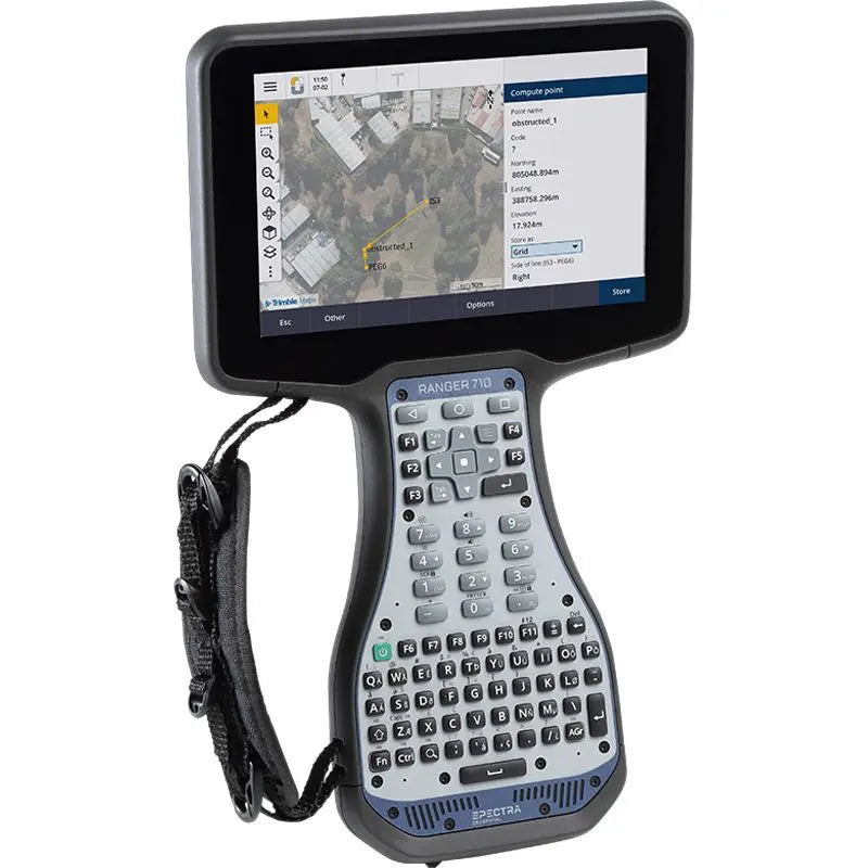 Spectra Geospatial Ranger 710 Data Collector with Hand Strap and screen on