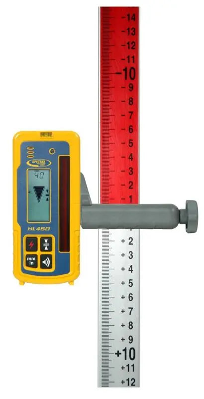 Spectra Precision HL450 Laser Receiver with C45 Rod Clamp on rod