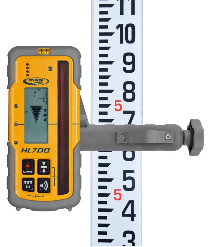Spectra Precision HL700 Laser Receiver with C70 Rod Clamp & Vial On Rod