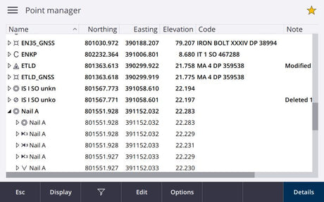 Spectra Geospatial Origin Survey Software Point manager