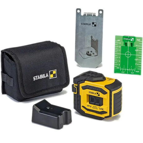Stabila LA-5P G 5-Point Green Beam Layout Laser Kit Contents