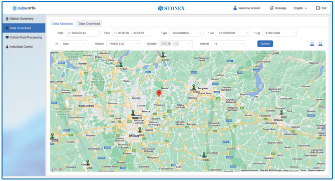 Stonex Cube-nrtk Office Software 40-460307 Map