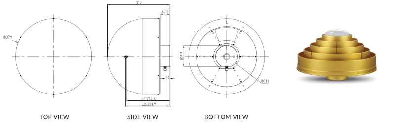 Stonex SA1800 GNSS Antenna 3D Choke Ring 30-350243 Diagram